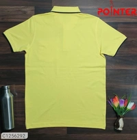 Tom Scott Cotton Solid Half Sleeves Polo T-Shirt(SC1256294)  - Yellow , XXL, Sidhu Collection 