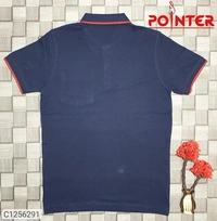 Tom Scott Cotton Solid Half Sleeves Polo T-Shirt(SC1256294)  - Navy Blue , M, Sidhu Collection 
