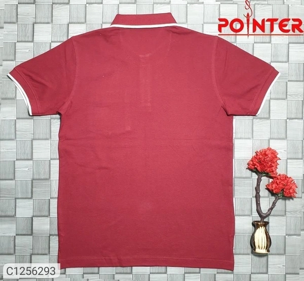 Tom Scott Cotton Solid Half Sleeves Polo T-Shirt(SC1256294)  - Red, L, Sidhu Collection 