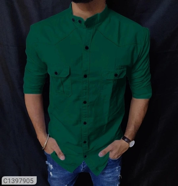 Tom Scott Cotton Blend Full Sleeves Solid Slim Fit Shirt (SC1397906)  - Red, M, Sidhu Collection 