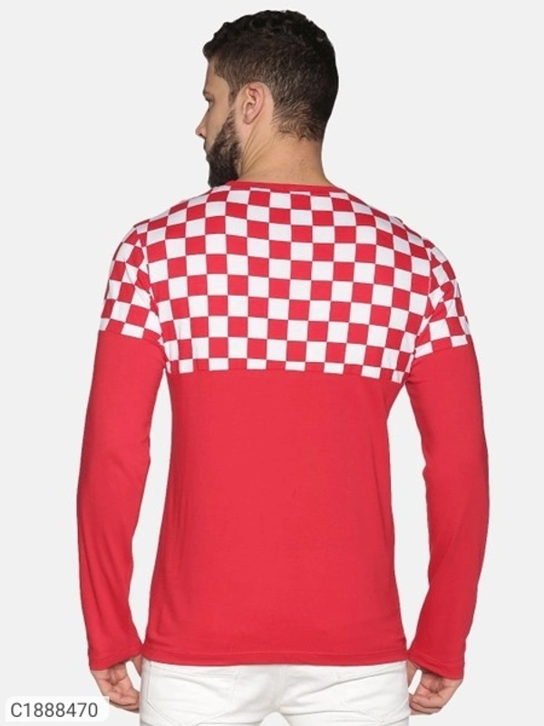  Urgear Cotton Color Block Full SleevesRound Neck T-Shirt Men's (SC1888470)  - Red, M, Sidhu Collection 