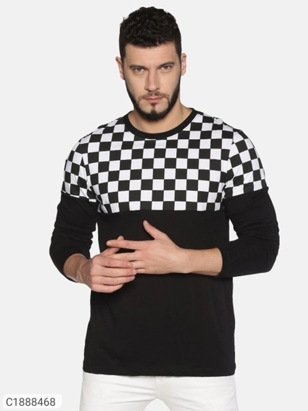  Urgear Cotton Color Block Full SleevesRound Neck T-Shirt Men's (SC1888470)  - Black, S, Sidhu Collection 
