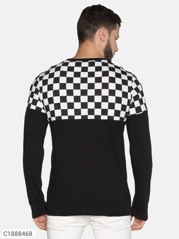  Urgear Cotton Color Block Full SleevesRound Neck T-Shirt Men's (SC1888470)  - Black , L, Sidhu Collection 