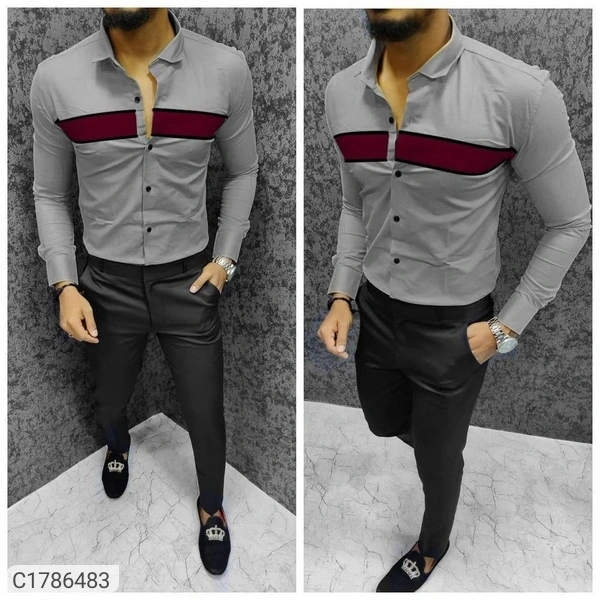 Cotton Broad Stripes Full Sleeves Slim Fit Casual Shirts (SC1786483)  - XL , Sidhu Collection 