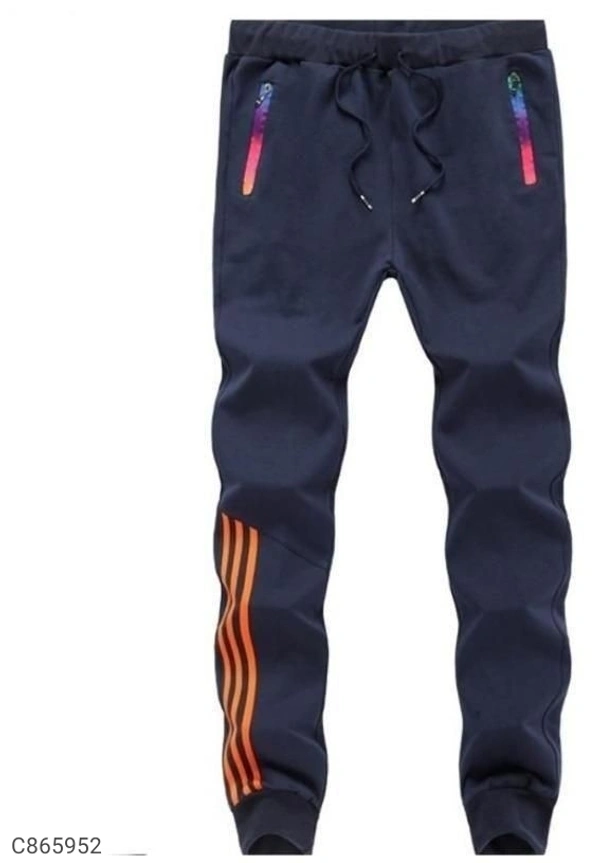 Polyester Blend Solid Slim Fit Track Pants (SC865952)  - S, Sidhu Collection , Navy Blue 