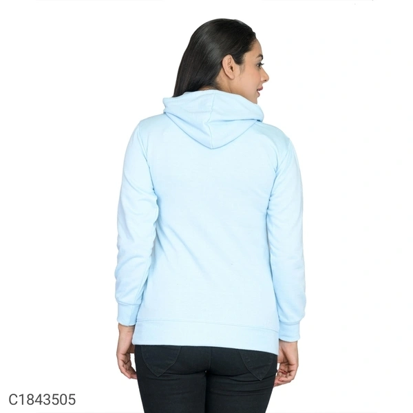  Women's Cotton Blend Printed Winter Hoodies (SC1843503)  - Sky, L, Sidhu Collection 