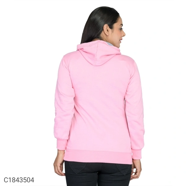  Women's Cotton Blend Printed Winter Hoodies (SC1843503)  - Pink, S, Sidhu Collection 