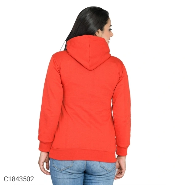  Women's Cotton Blend Printed Winter Hoodies (SC1843503)  - Red, L, Sidhu Collection 