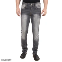 Cotton Blend Lycra Faded Skin Fit Mens Jeans (SC1780019)  - 30, Sidhu Collection 