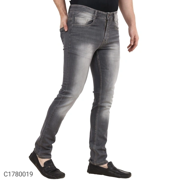 Cotton Blend Lycra Faded Skin Fit Mens Jeans (SC1780019)  - 36 , Sidhu Collection 
