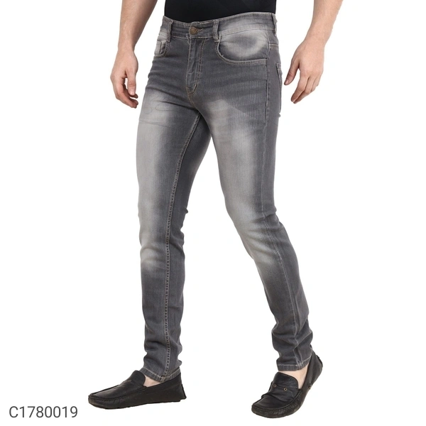 Cotton Blend Lycra Faded Skin Fit Mens Jeans (SC1780019)  - 36 , Sidhu Collection 