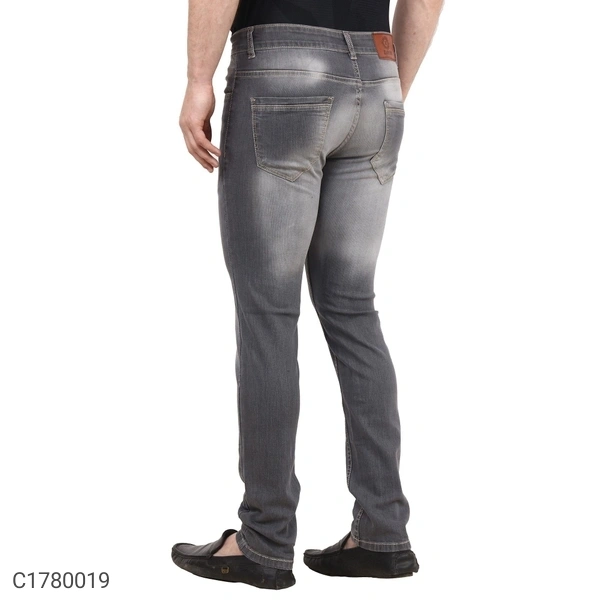 Cotton Blend Lycra Faded Skin Fit Mens Jeans (SC1780019)  - 36 , Sidhu Collection 