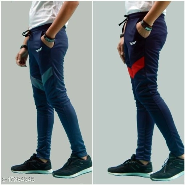 Pack of 2 Color Block Dry Fit Polyster Honey Comb Track Pants (SS17884345)  - 34, Sidhu Collection 