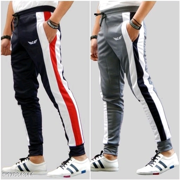 Pack of 2 Color Block Dry Fit Polyster Honey Comb Track Pants (SS17884344)  - 40, Sidhu Collection 
