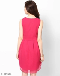  Verve Studio Crepe Solid Short Dress (SC1327476)  - Pink, S, Sidhu Collection 