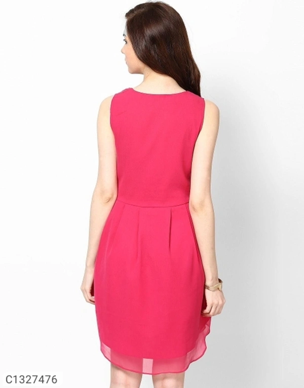  Verve Studio Crepe Solid Short Dress (SC1327476)  - Pink , XL , Sidhu Collection 