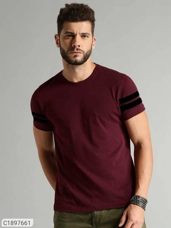  Rawhit Pure Cotton Side Tape  Half Sleeves Round Neck Mens T-Shirt (SC1897661)  - L, Sidhu Collection 