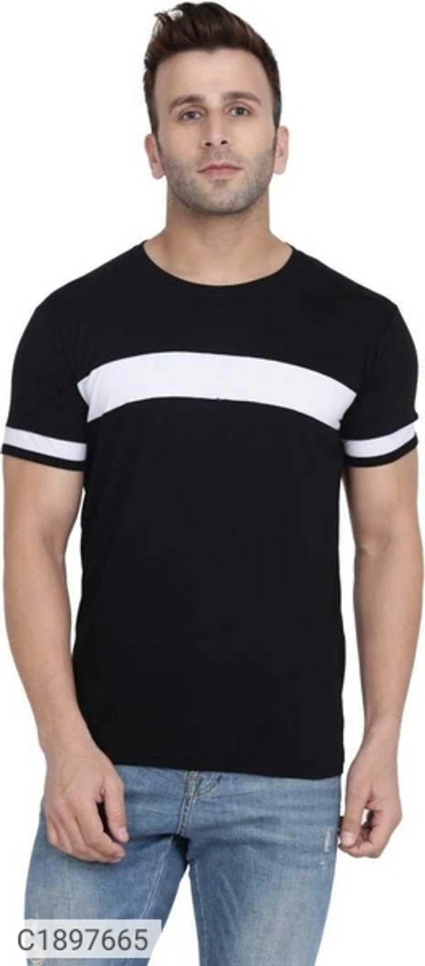  Rawhit Pure Cotton Side Tape  Half Sleeves Round Neck Mens T-Shirt (SC1897665)  - S, Sidhu Collection 