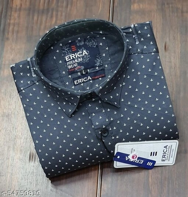 Men's Casual Party Wear Solid Printed Full Sleeves Premium Fancy Dotted Shirt (SS54759819)  - L, Sidhu Collection 