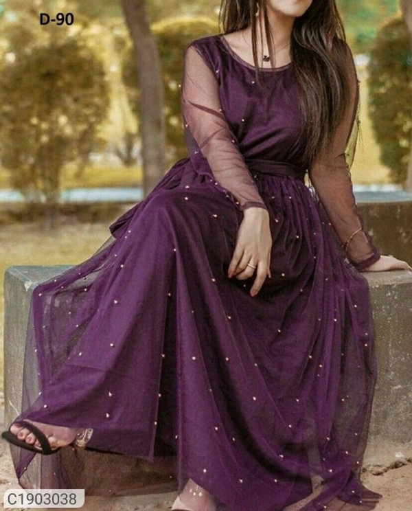  Latest Printed Georgette Floor Length Kurti (SC1903037)  - Pink, XL , Sidhu Collection 