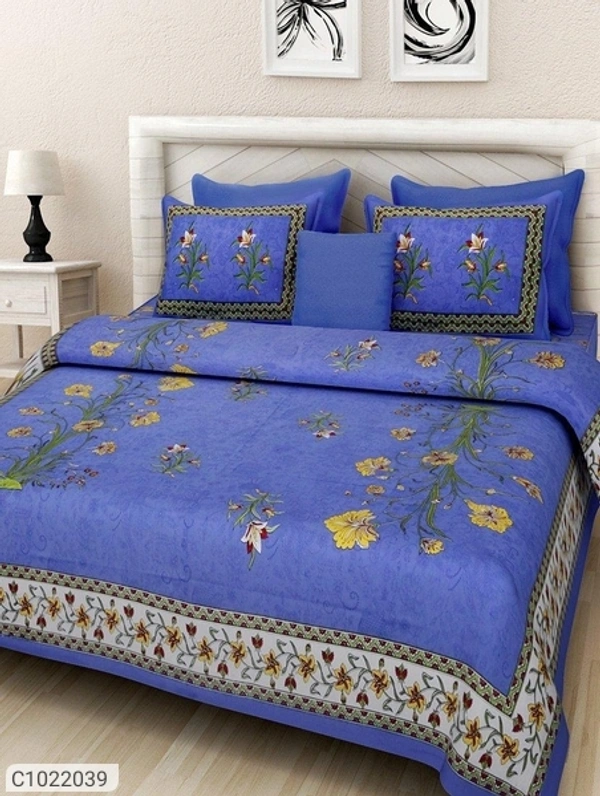  Jaipuri Printed Cotton Double Bedsheet (SC1022039)  - Sidhu Collection 