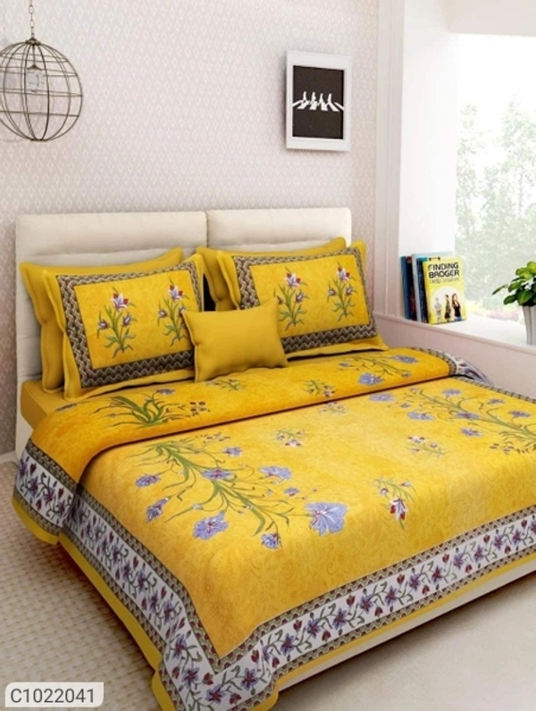  Jaipuri Printed Cotton Double Bedsheet (SC1022039)  - Sidhu Collection 