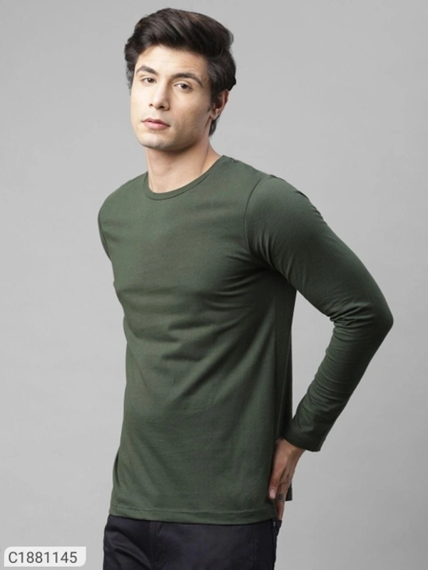  Rigo Cotton Solid Full Sleeves Mens Round Neck T-Shirt (SC1881145)  - L, Sidhu Collection 