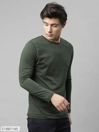  Rigo Cotton Solid Full Sleeves Mens Round Neck T-Shirt (SC1881145)  - L, Sidhu Collection 
