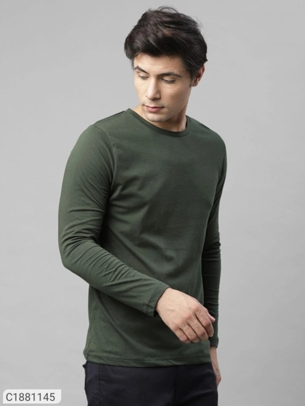  Rigo Cotton Solid Full Sleeves Mens Round Neck T-Shirt (SC1881145)  - L, Sidhu Collection 