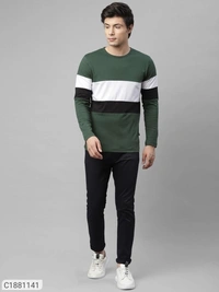  Rigo Cotton Solid Full Sleeves Mens Round Neck T-Shirt (SC1881141)  - M, Sidhu Collection 