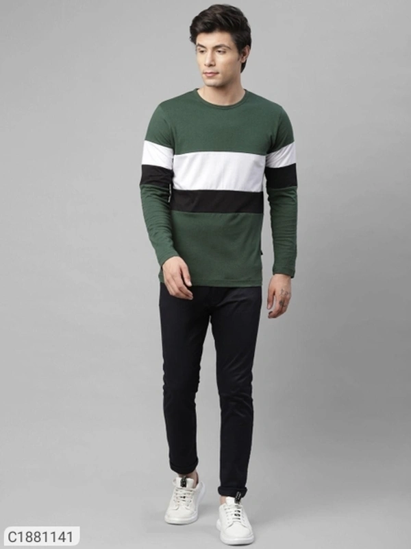  Rigo Cotton Solid Full Sleeves Mens Round Neck T-Shirt (SC1881141)  - M, Sidhu Collection 