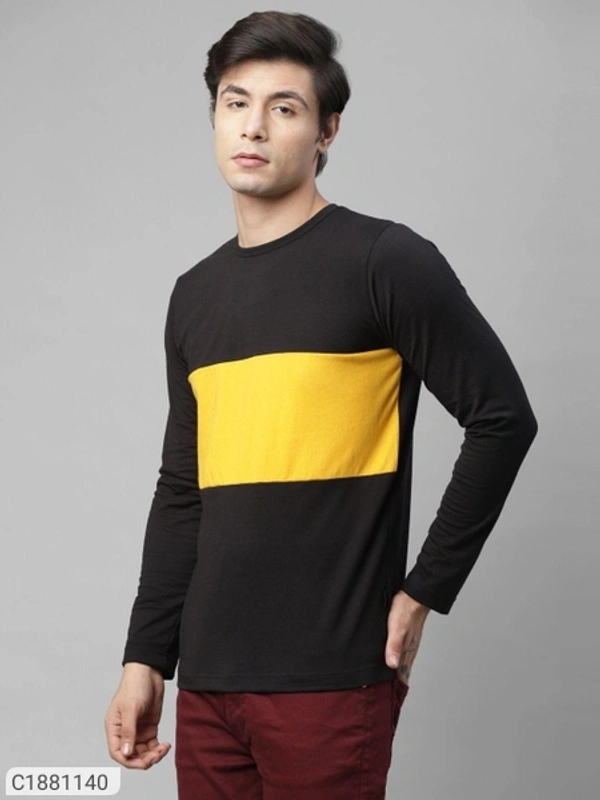  Rigo Cotton Solid Full Sleeves Mens Round Neck T-Shirt (SC1881140)  - S, Sidhu Collection 