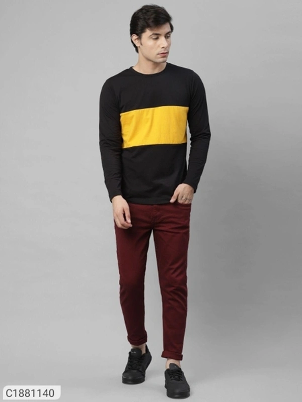  Rigo Cotton Solid Full Sleeves Mens Round Neck T-Shirt (SC1881140)  - S, Sidhu Collection 