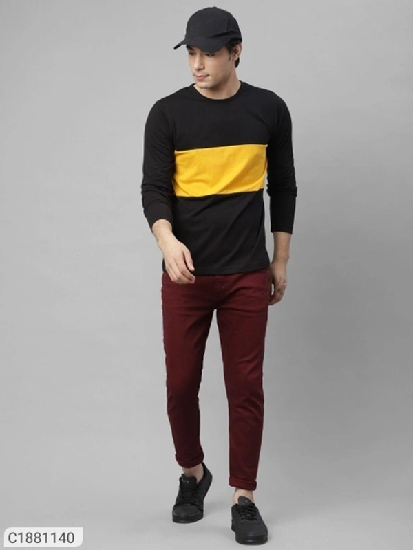  Rigo Cotton Solid Full Sleeves Mens Round Neck T-Shirt (SC1881140)  - S, Sidhu Collection 