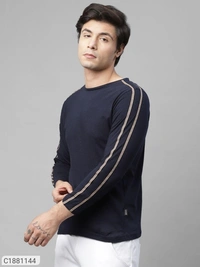  Rigo Cotton Solid Full Sleeves Mens Round Neck T-Shirt (SC1881144)  - M, Sidhu Collection 