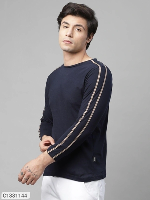  Rigo Cotton Solid Full Sleeves Mens Round Neck T-Shirt (SC1881144)  - M, Sidhu Collection 