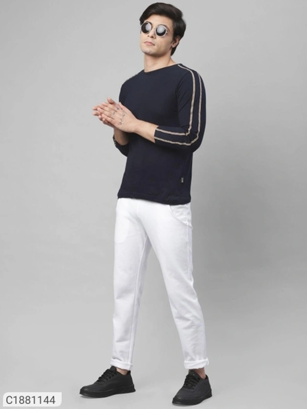  Rigo Cotton Solid Full Sleeves Mens Round Neck T-Shirt (SC1881144)  - L, Sidhu Collection 