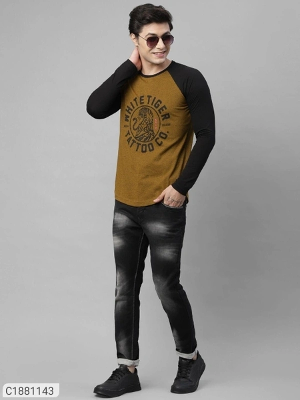  Rigo Cotton Solid Full Sleeves Mens Round Neck T-Shirt (SC1881143)  - S, Sidhu Collection 