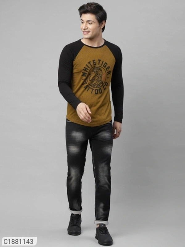  Rigo Cotton Solid Full Sleeves Mens Round Neck T-Shirt (SC1881143)  - S, Sidhu Collection 