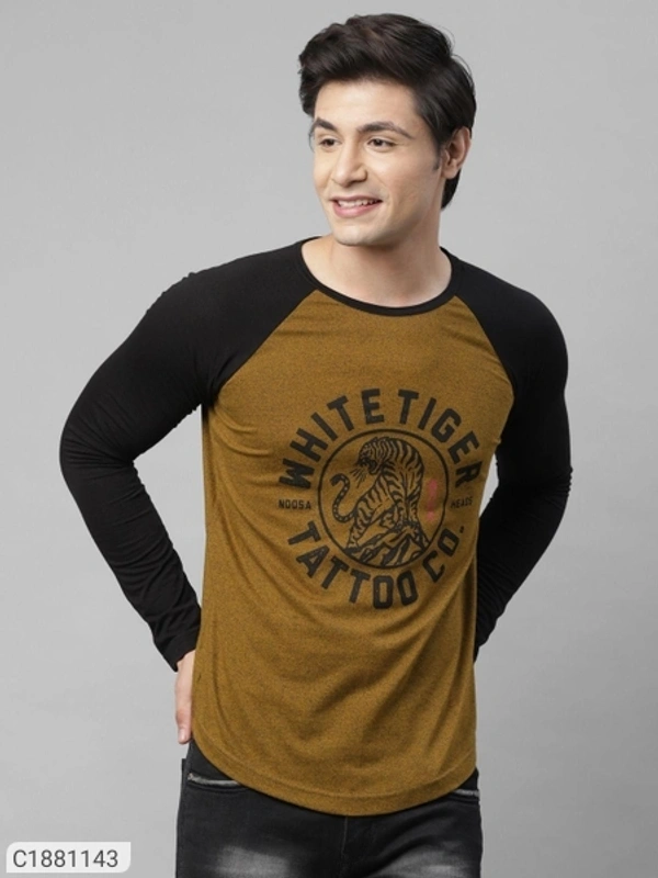 Rigo Cotton Solid Full Sleeves Mens Round Neck T-Shirt (SC1881143)  - S, Sidhu Collection 