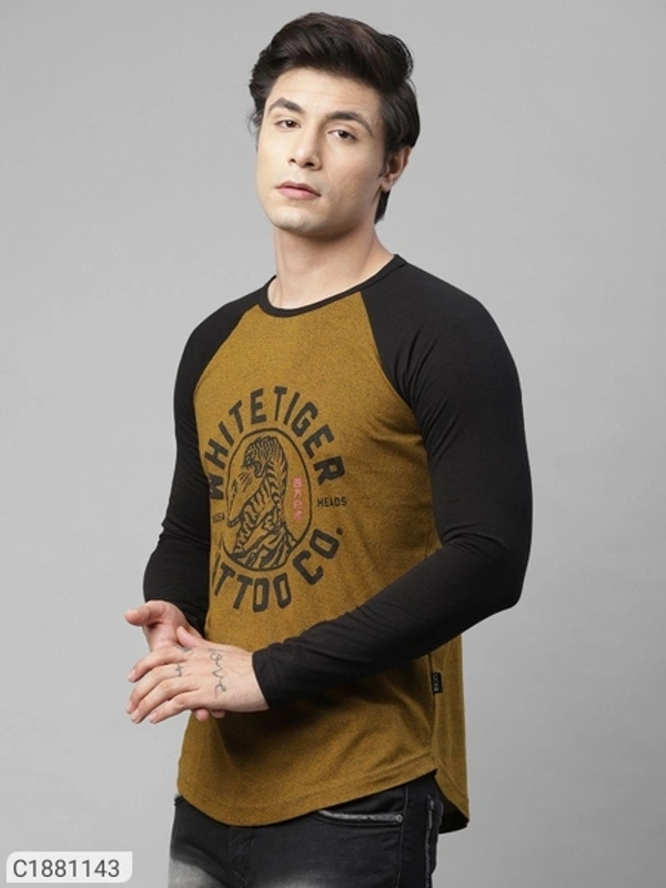  Rigo Cotton Solid Full Sleeves Mens Round Neck T-Shirt (SC1881143)  - M, Sidhu Collection 