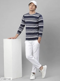  Rigo Cotton Solid Full Sleeves Mens Round Neck T-Shirt (SC1881142)  - L, Sidhu Collection 