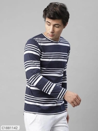  Rigo Cotton Solid Full Sleeves Mens Round Neck T-Shirt (SC1881142)  - L, Sidhu Collection 