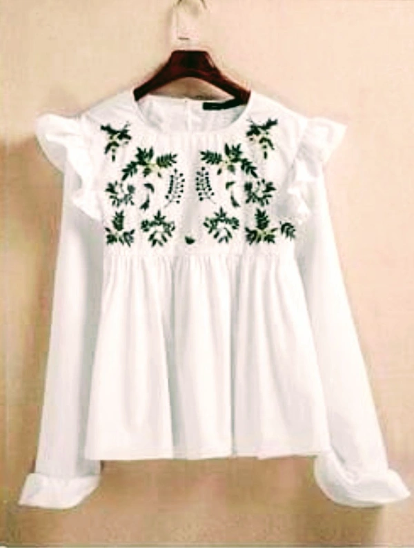 Womens Rayon emboridery top (SCS47228178)  - White , XXL , Sidhu Collection 