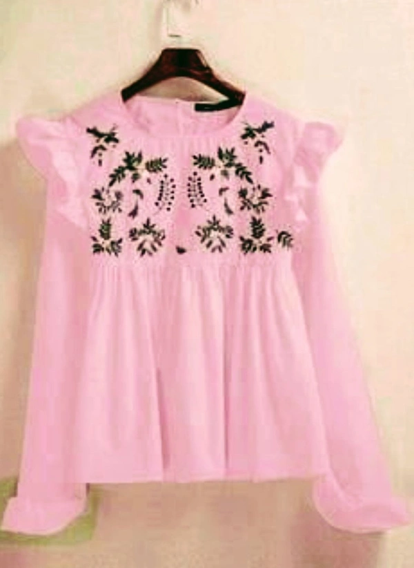 Womens Rayon emboridery top (SCS47228178)  - Pink, M, Sidhu Collection 