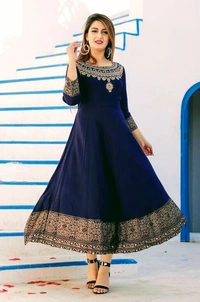 Women Printed Rayon Anarkali With Dupatta (SCS42458536) - XL , Sidhu Collection 