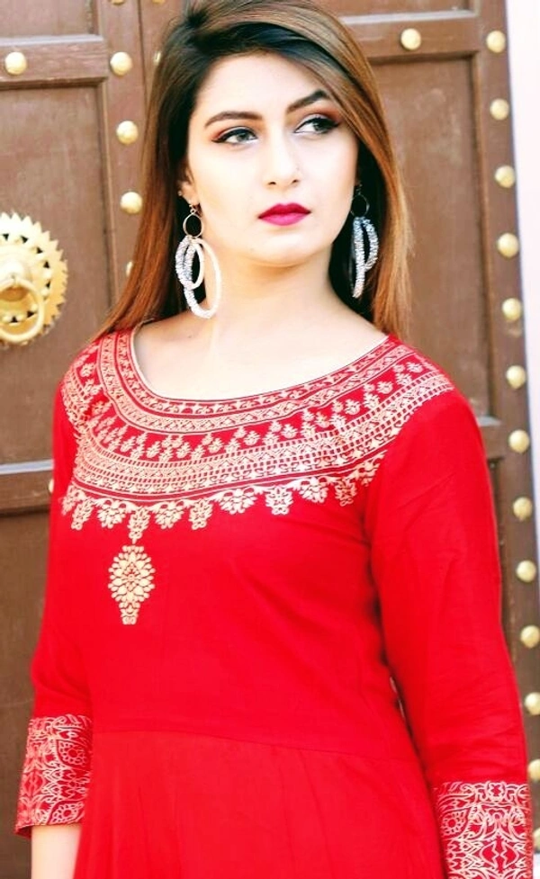 Women Printed Rayon Anarkali With Dupatta (SCS42458534) - XL , Sidhu Collection 