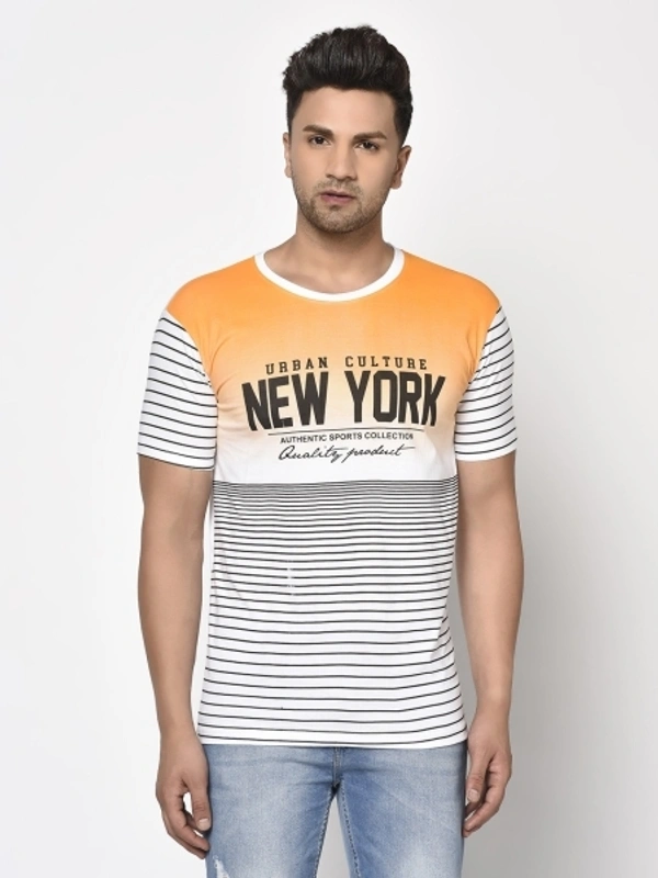 Smartees Printed Men Round Neck White T-Shirt  - XL, Sidhu Collection 