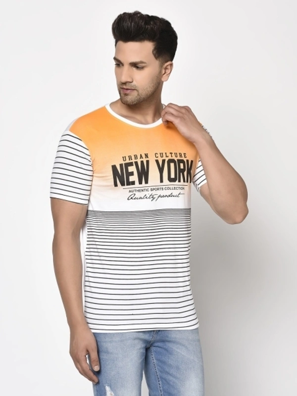 Smartees Printed Men Round Neck White T-Shirt  - XL, Sidhu Collection 