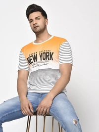 Smartees Printed Men Round Neck White T-Shirt  - XL, Sidhu Collection 